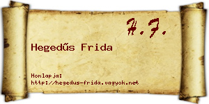 Hegedűs Frida névjegykártya