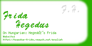 frida hegedus business card